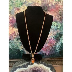 Vintage JOSTENS 2003 Senior Charm pendant w/Chain, Gold tone, Stamped